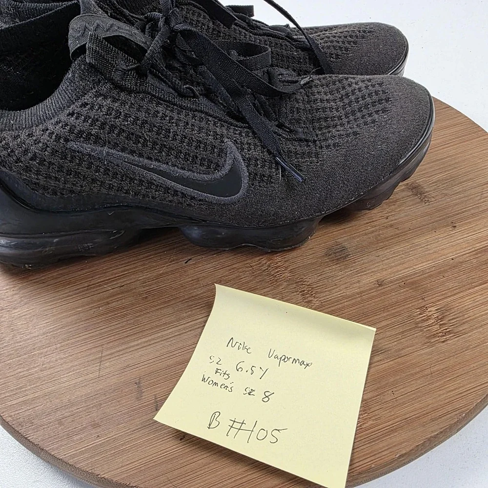 Nike Air VaporMax 2021 FK Shoes Kids Sz 6.5Y Womens 8 Black Knit DB1550-001